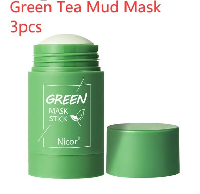 Cleansing Green Tea Mask Clay Stick Oil Control Anti-Acne Whitening Seaweed Mask Skin Care - Cleansing Green Tea Mask: