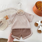 Light Beige Unisex Baby Pants Suitable for the United States Market - Outfit with Short Sleeve Fun in Sun united states