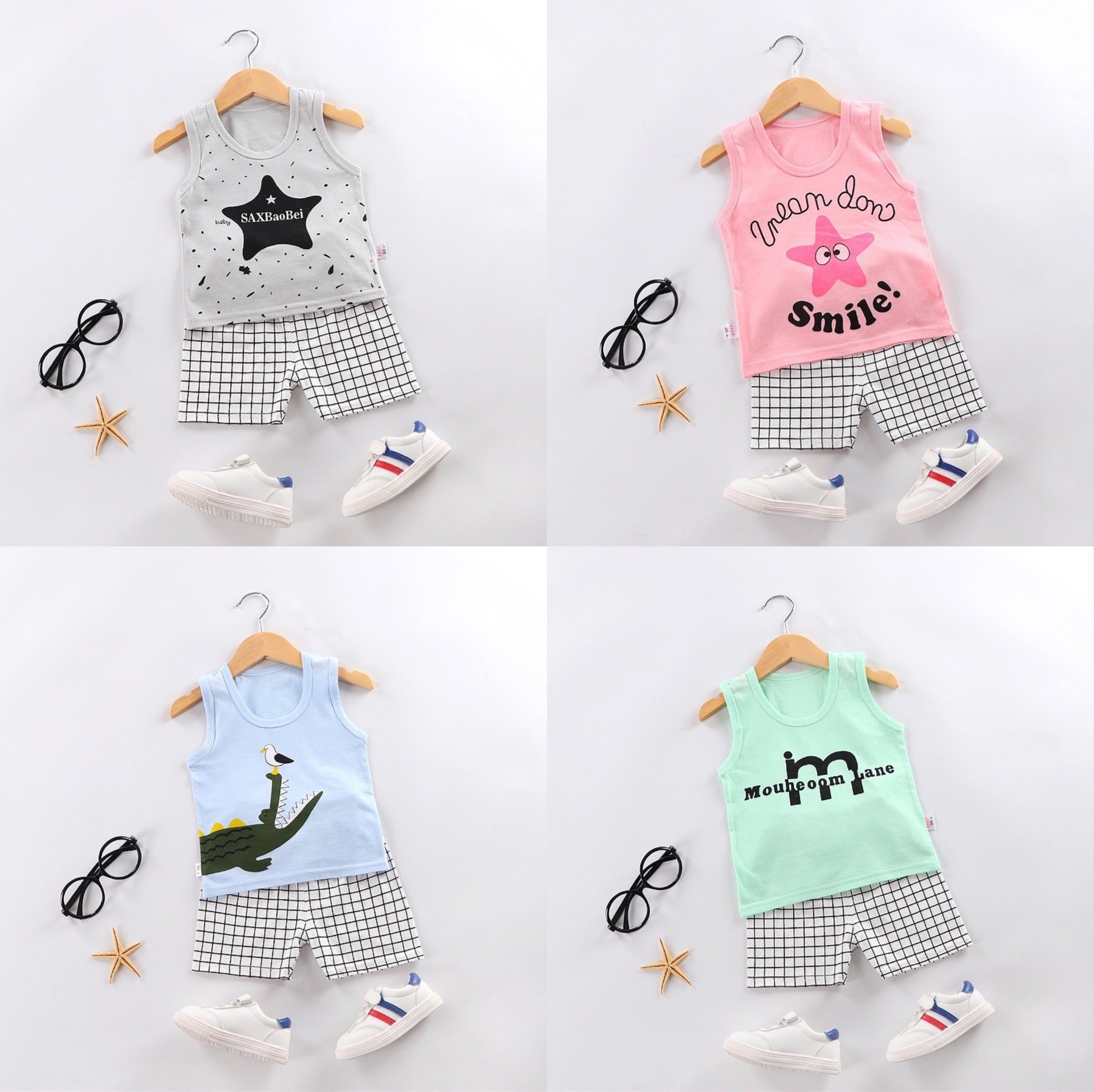 Clothes For Babies Suspenders Cotton Sleeveless Two-piece Suit - Baby Suspenders That Say I’m Stylish and Adorable