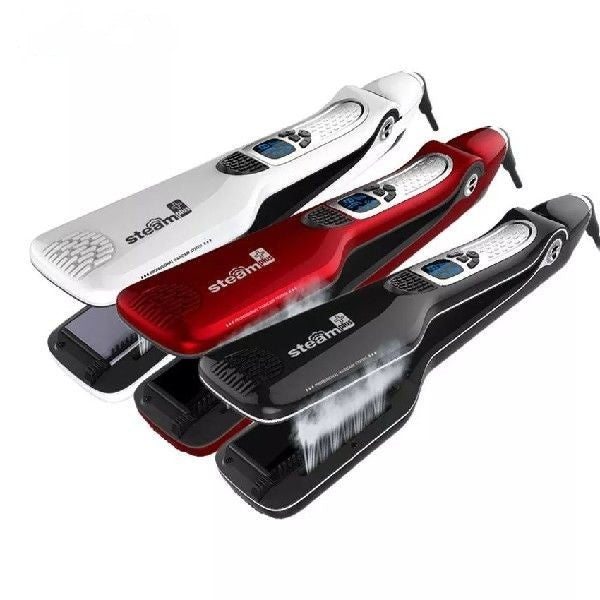 Clrlife Steam Hair Brush with Titanium Ceramic Plates and LCD Display - clrlife steam hair brush titanium ceramic