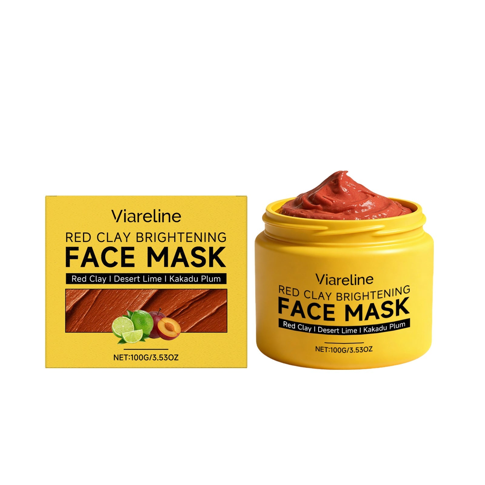 Collagen Clay Face Mask with Lemon and Valleya Extract for Glowing Skin