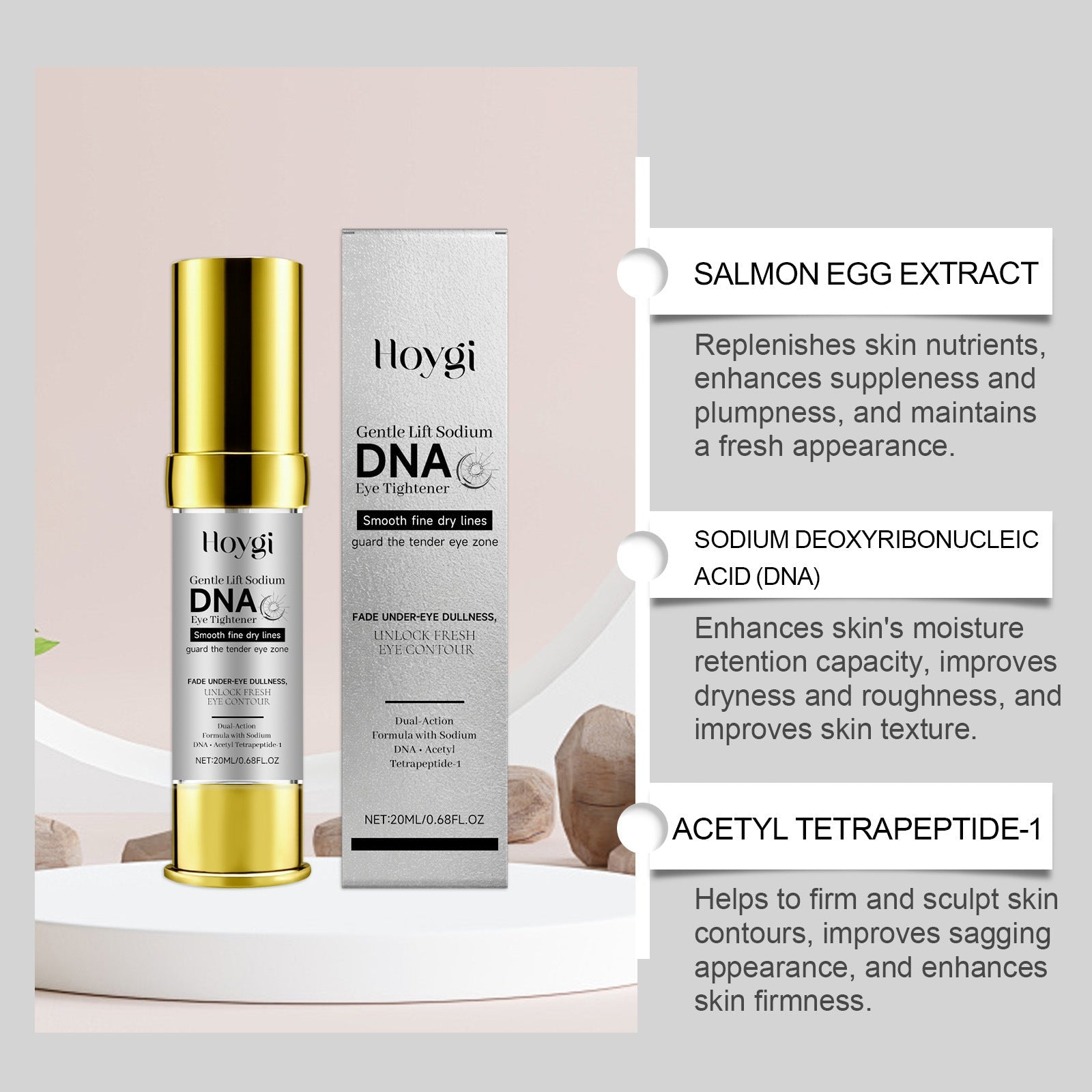 Collagen Eye Cream with Salmon DNA and Hydrating Anti Aging Formula