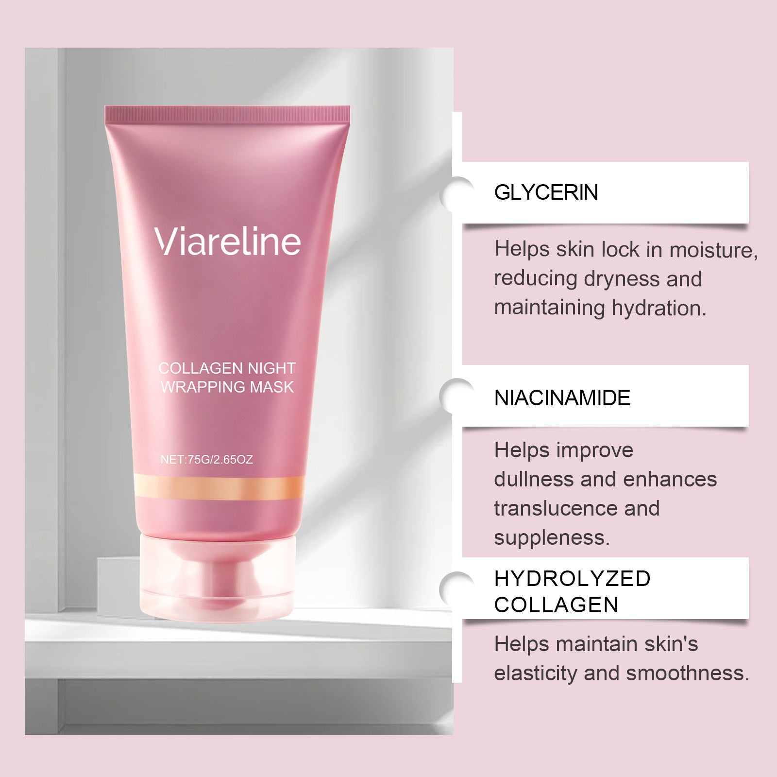 Collagen Eye Mask with Hyaluronic Acid and Niacinamide Hydrating Gel