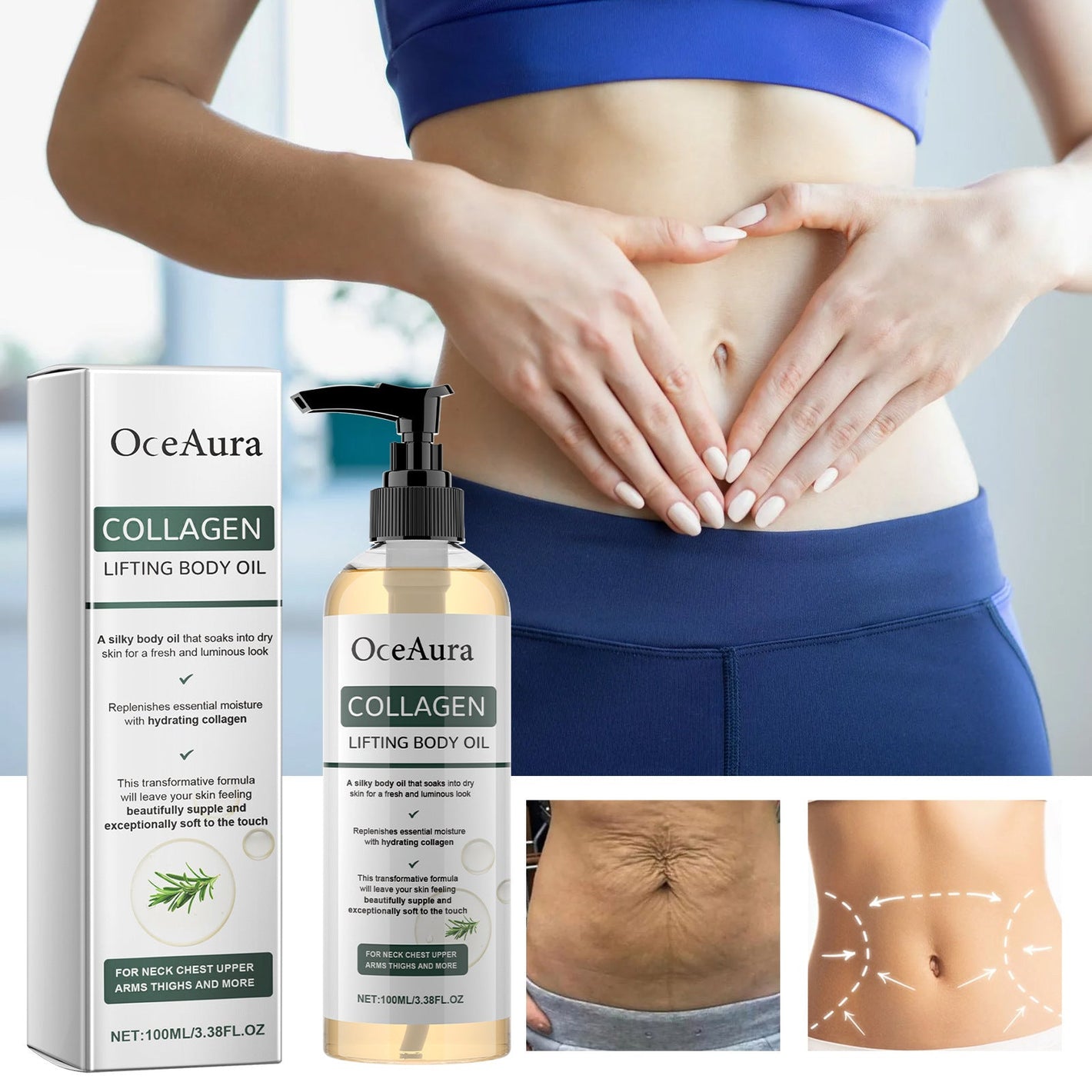Collagen Firming Body Oil for Smooth Hydrated Skin 100 ml - body oil collagen firming care product