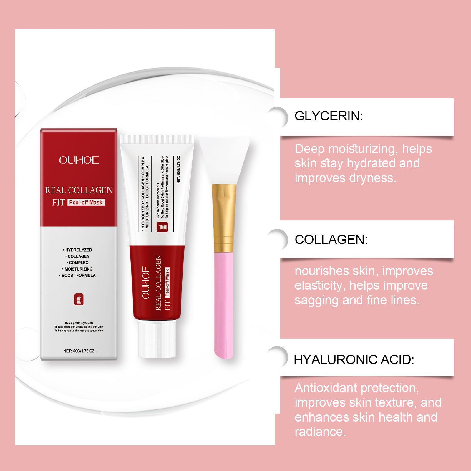 Collagen Tearing Mask with Hyaluronic Acid for Nourishing Skin Care - collagen tearing mask nourishing