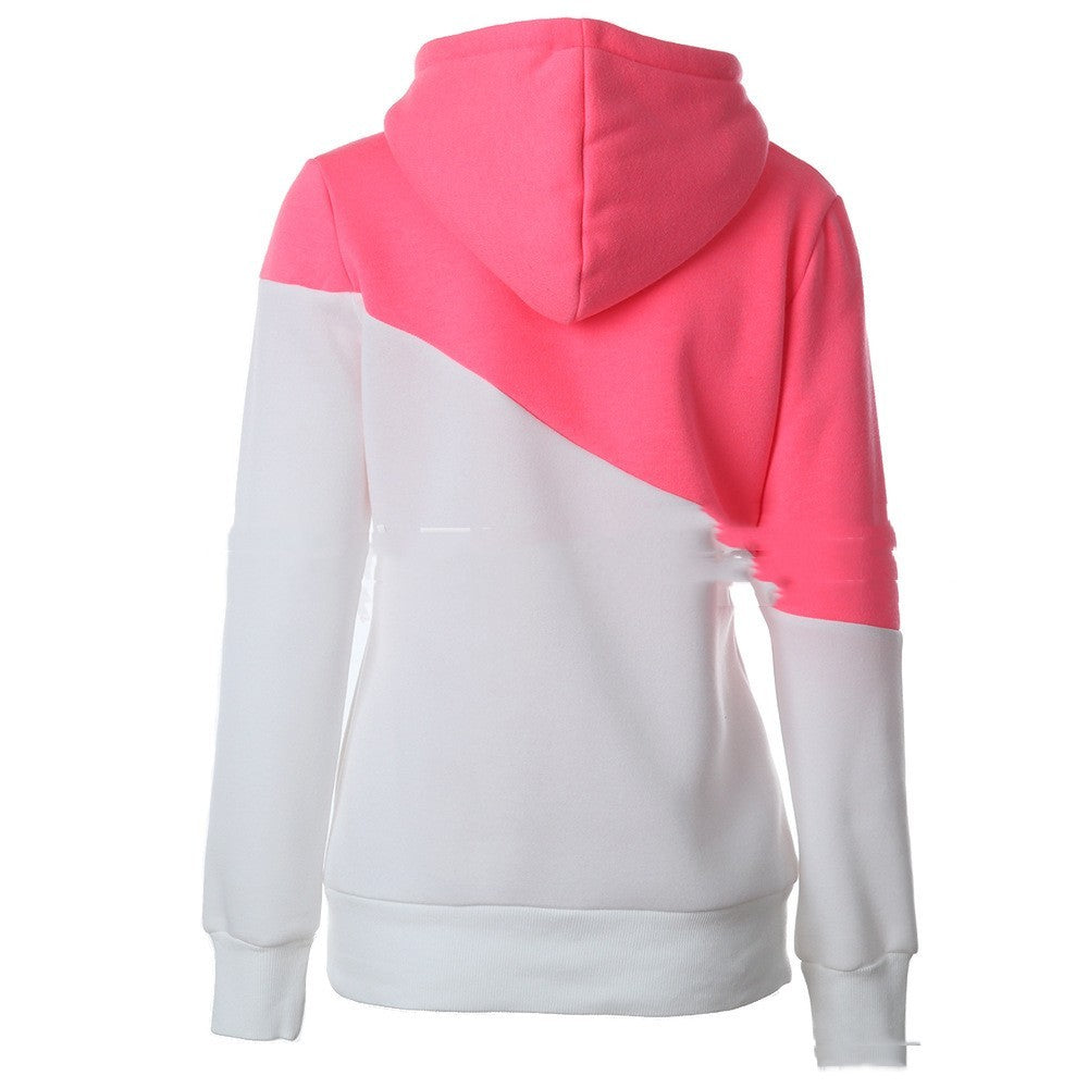 Color Block Pullover Sweatshirt Women’s Long Sleeve Loose Fit Polyester Top - Womens Teleplus