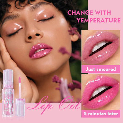 Color Changing Lip Gloss with Temperature-Responsive Moisturizing and Repair - Teleplus color changing lip gloss repair