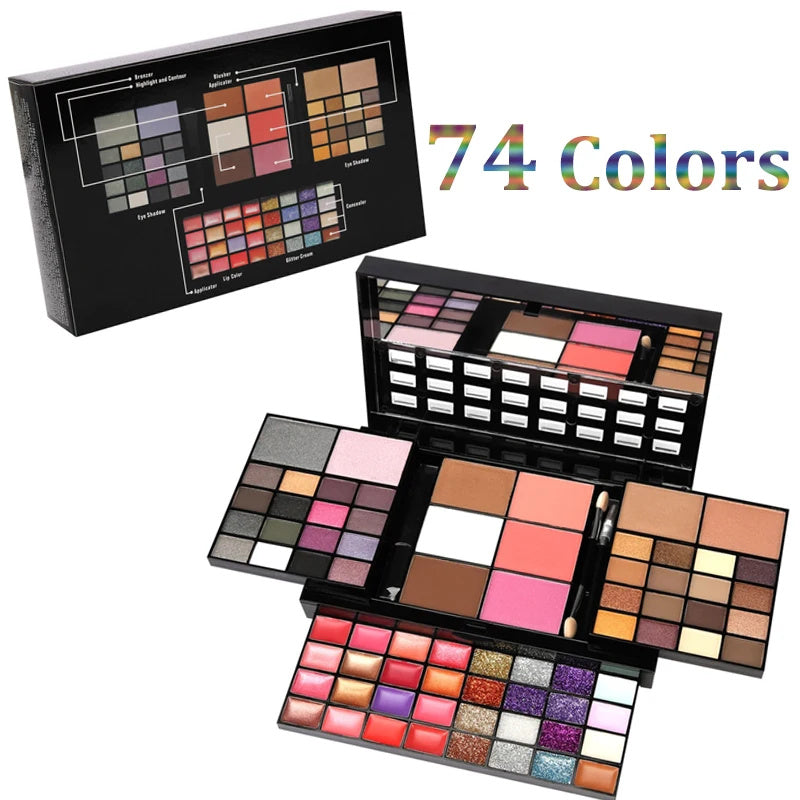 Color Makeup Set with Eyeshadow Blush Lip Gloss and Concealer for Creative Looks - Get Ready a Explosion Colors colors