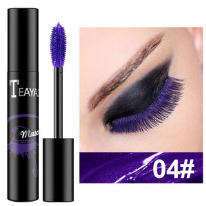 Color mascara elongates in dense sapphire purple for vibrant eyelash enhancement - Mascara Elongates Dense Sapphire