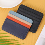 Color Matching Black PU Wallet Card Holder for Men and Women Urban Style - color matching