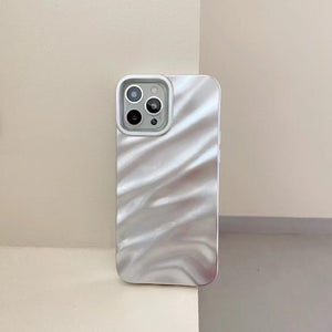 Color Wave Pleated Phone Case with Pattern for Apple Devices - color wave pleated phone case