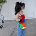 Color Wool Knitted Bag with Contrast for Men and Women - Teleplus contrast color wool knitted bag