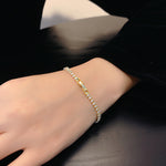 Color Zircon Bracelet Retro Horse Eye Fashion - Color Zircon Bracelet Gold Plated Retro Fashion