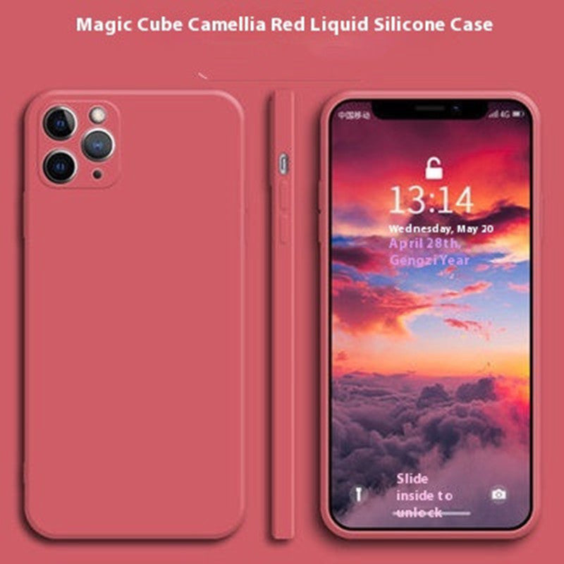 Colored Edge Liquid Silicone Phone Case for Apple Shockproof and Heat Resistance - Teleplus straight edge liquid