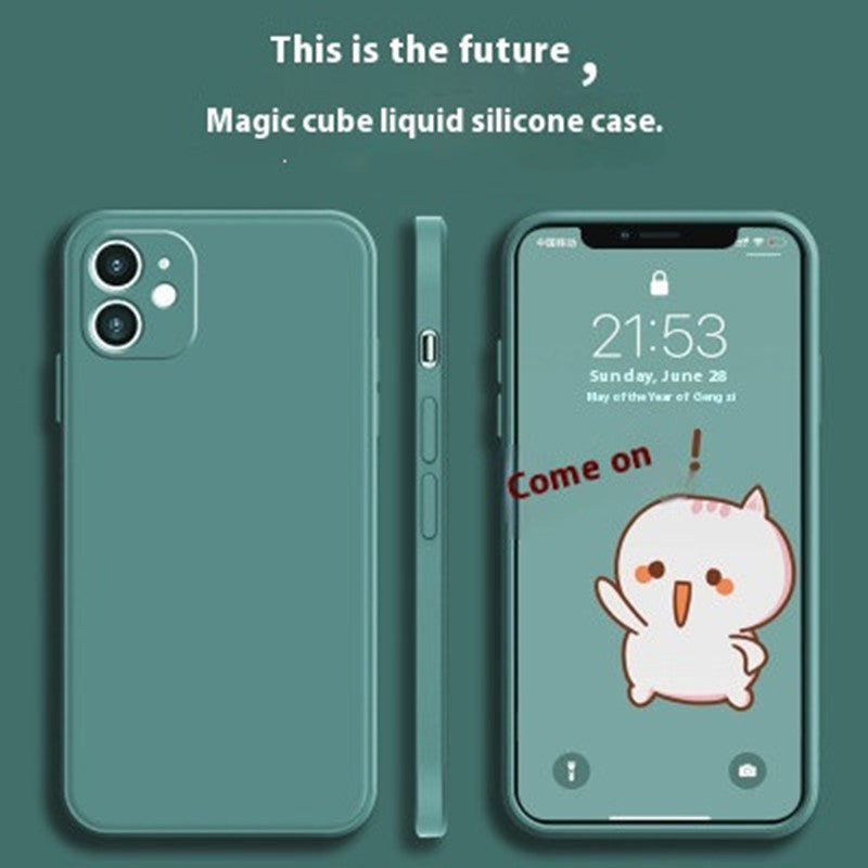 Colored Edge Liquid Silicone Phone Case for Apple Shockproof and Heat Resistance - Teleplus straight edge liquid