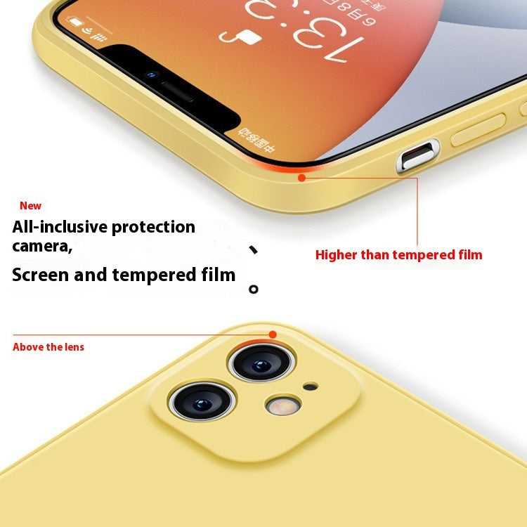Colored Edge Liquid Silicone Phone Case for Apple Shockproof and Heat Resistance - Teleplus straight edge liquid