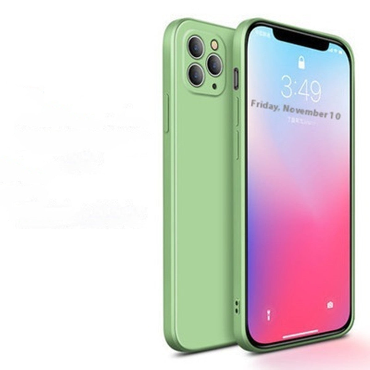 Colored Edge Liquid Silicone Phone Case for Apple Shockproof and Heat Resistance - Teleplus straight edge liquid