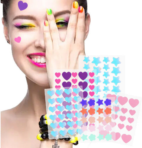 Colored Loving Heart Makeup Tools Set for Facial and Beauty Applications - Seal Your Zits with Hydrocolloid Patch