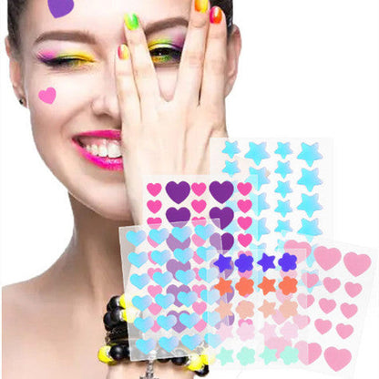 Colored Loving Heart Makeup Tools Set for Facial and Beauty Applications - Seal Your Zits with Hydrocolloid Patch