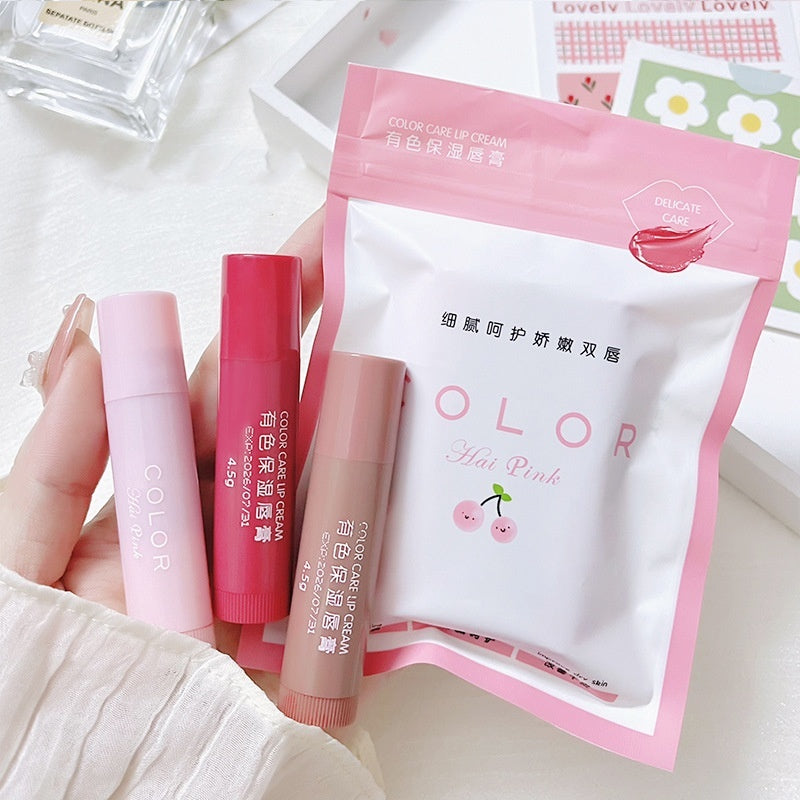 Colored Moisturizing Lip Balm with Lotus Root Camellia and Prunus Mume - Teleplus colored moisturizing lip balm lipstick