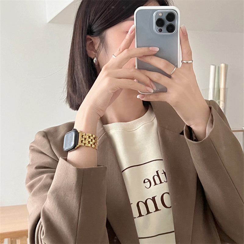 Colorfast Stainless Steel Smart Watch Strap for iWatch Non-Apple compatible - stainless steel colorfast smart watch