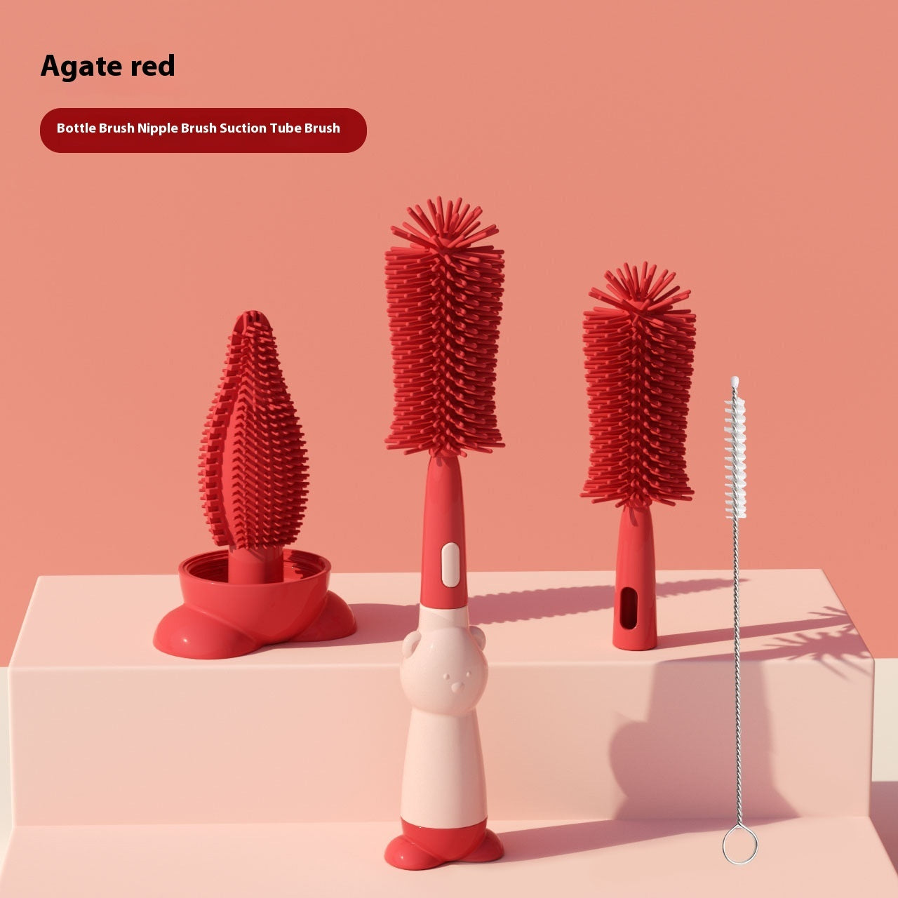 Colorful 100g Baby Bottle Brush Set with Pacifier Straw and Nipple Brushes - Fun Pack OPP Bag Adventure baby bottle