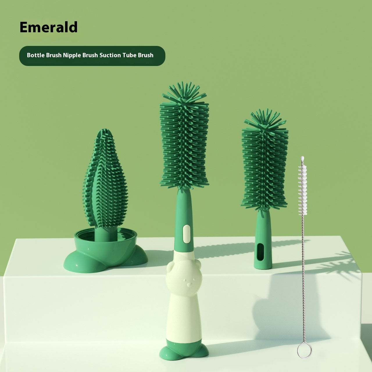 Colorful 100g Baby Bottle Brush Set with Pacifier Straw and Nipple Brushes - Fun Pack OPP Bag Adventure baby bottle