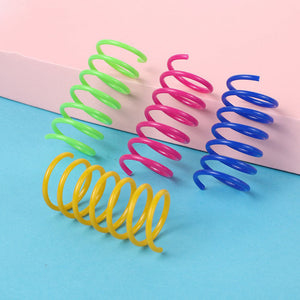 Colorful Cat Spring Toys Plastic Interactive Pet Play Pack 4 or 20 Pieces