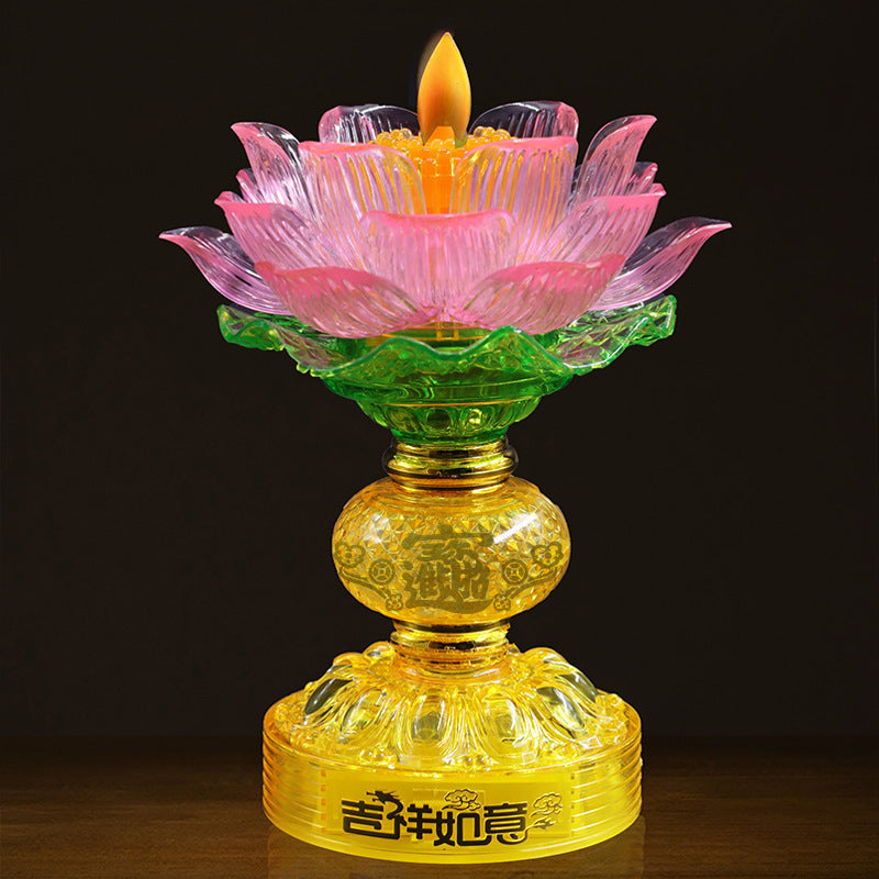 Colorful Changming USB Powered Lotus Lamp with Religious and Totem Design - Teleplus for Decor colorful changming usb