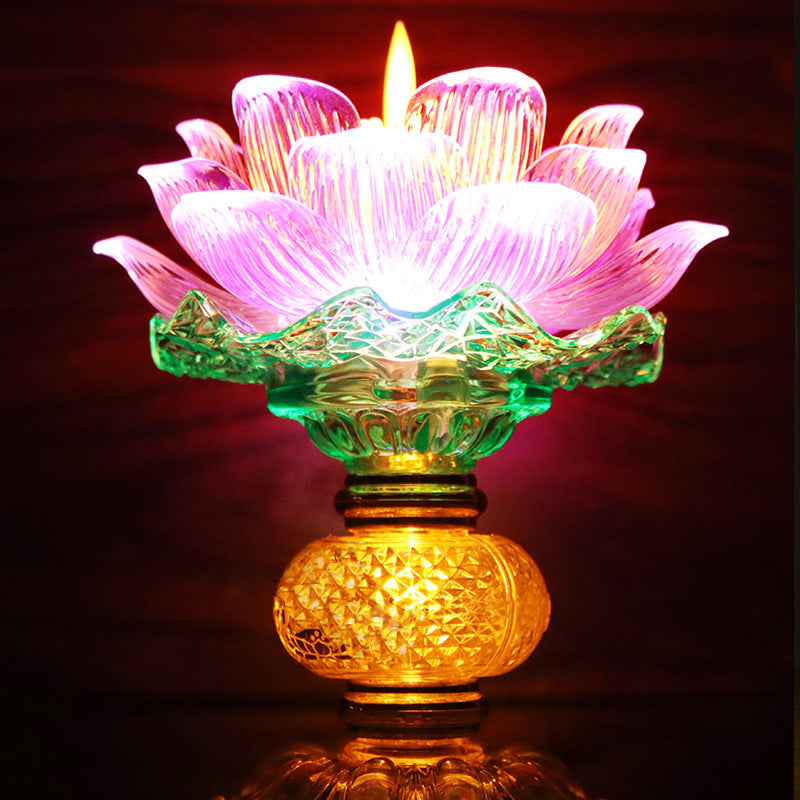 Colorful Changming USB Powered Lotus Lamp with Religious and Totem Design - Teleplus for Decor colorful changming usb