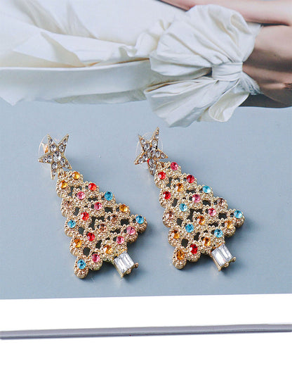 Colorful Gold Crystal Earrings for Women in the United States CHF - Sparkly Holiday a Merry Vibe united states chf