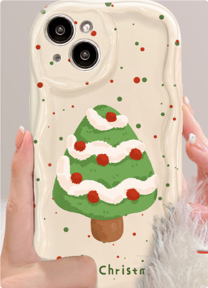 Colorful Dots Christmas Phone Case Screen Solid White with Green and Red - Teleplus phone case screen colorful dots