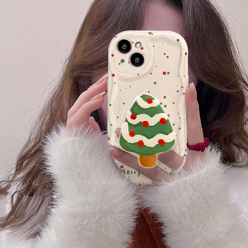 Colorful Dots Christmas Phone Case Screen Solid White with Green and Red - Teleplus phone case screen colorful dots