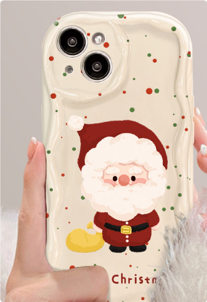 Colorful Dots Christmas Phone Case Screen Solid White with Green and Red - Teleplus phone case screen colorful dots