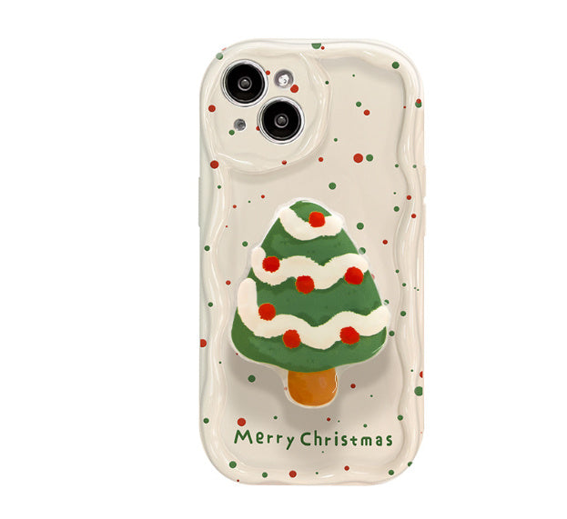 Colorful Dots Christmas Phone Case Screen Solid White with Green and Red - Teleplus phone case screen colorful dots