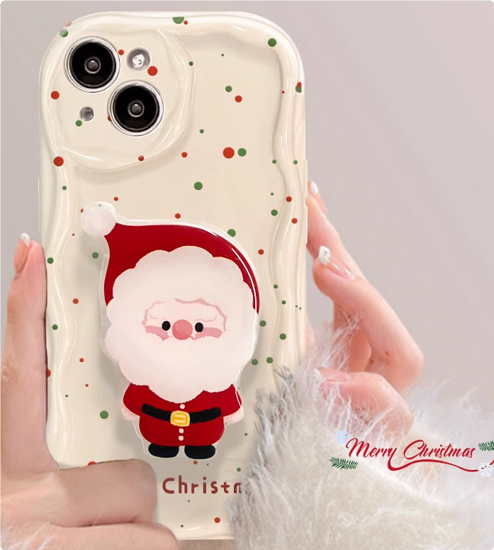 Colorful Dots Christmas Phone Case Screen Solid White with Green and Red - Teleplus phone case screen colorful dots