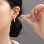 Colorful Enamel Butterfly Earrings For Women Inlaid Zircon - Butterfly Earrings with Inlaid Zircon for Glamour Bugs