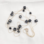 Colorful Geometric Snake Bone Chain Necklace with Square Crystal for United States - Sparkle Like a Disco Ball in Chic