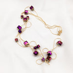 Colorful Geometric Snake Bone Chain Necklace with Square Crystal for United States - Sparkle Like a Disco Ball in Chic