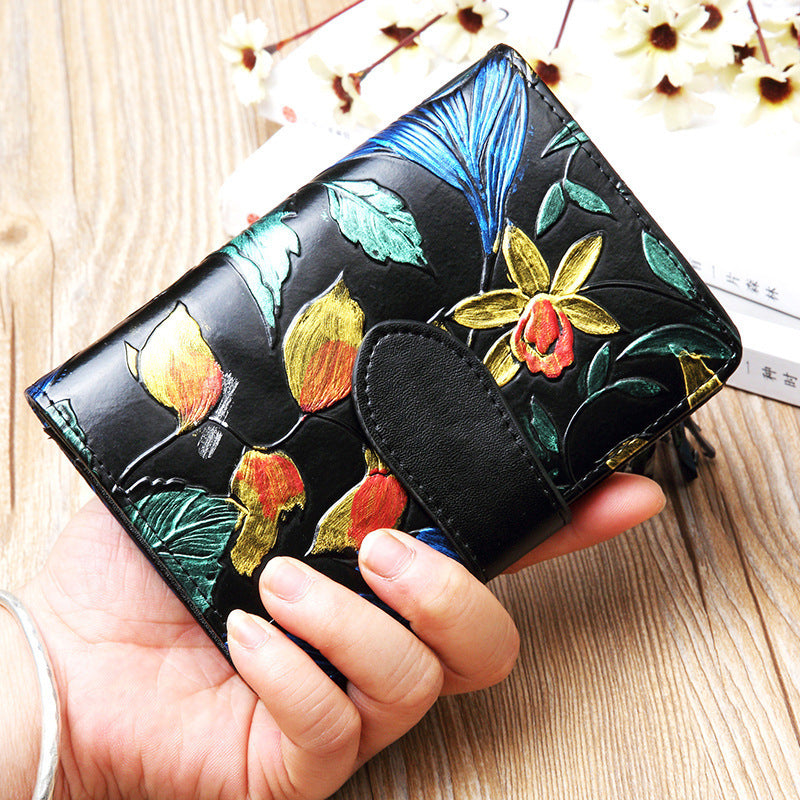 Colorful Leather Flower Lining for Bags in the United States and CHF - Chic Wallet That Blooms Like Your Style Fantasy