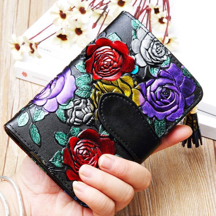 Colorful Leather Flower Lining for Bags in the United States and CHF - Chic Wallet That Blooms Like Your Style Fantasy