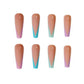 Colorful Long Ballet Detachable Nail Patches with Glue for Wearable Style - color long ballet detachable wearable