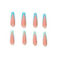 Colorful Long Ballet Detachable Nail Patches with Glue for Wearable Style - color long ballet detachable wearable