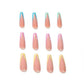 Colorful Long Ballet Detachable Nail Patches with Glue for Wearable Style - color long ballet detachable wearable
