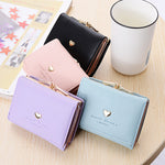Colorful Love Black Pink Purple Light Blue Change Bit Card Bag for Women - Buckle Internal Structure Fun buckle change