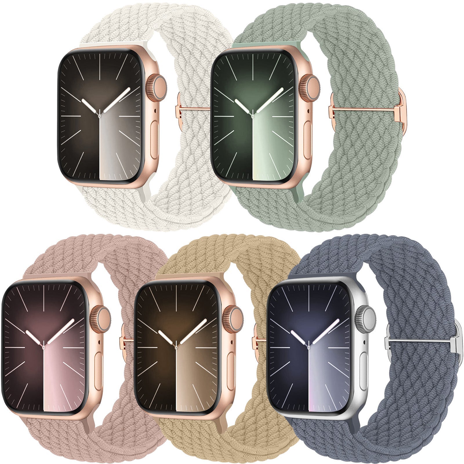 Colorful Nylon Woven Strap with Adjustable Buckle for Apple Watches - Teleplus Watch nylon woven strap adjustable buckle
