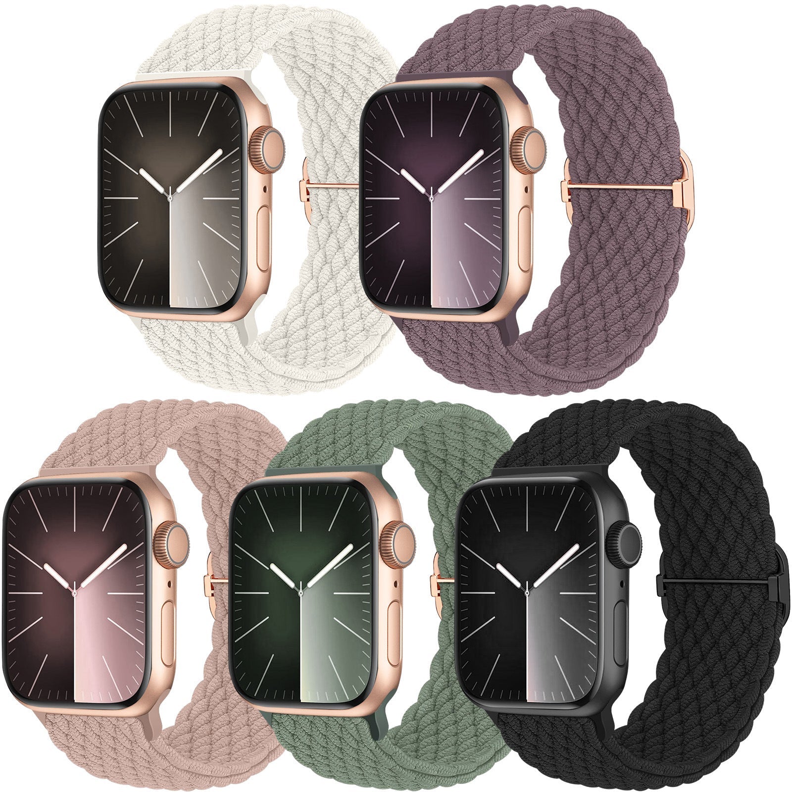Colorful Nylon Woven Strap with Adjustable Buckle for Apple Watches - Teleplus Watch nylon woven strap adjustable buckle