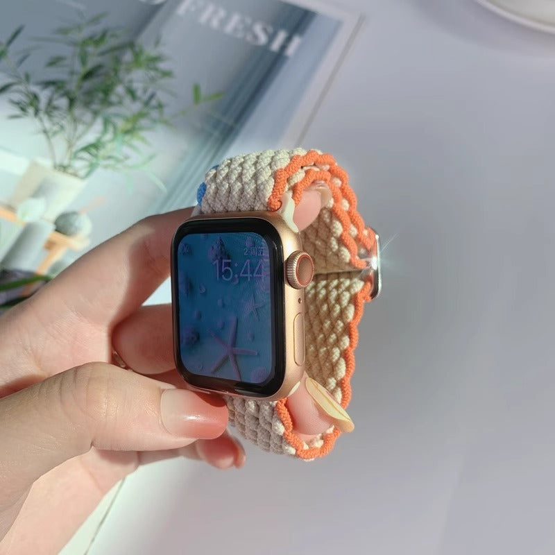 Colorful Nylon Woven Strap with Adjustable Buckle for Apple Watches - Teleplus Watch nylon woven strap adjustable buckle