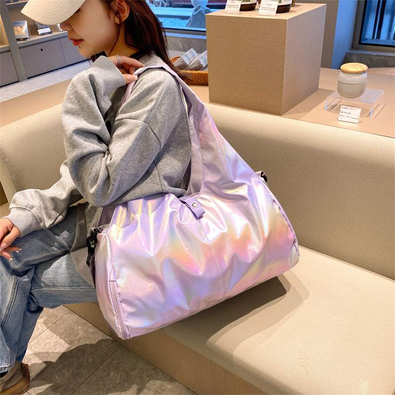 Colorful Pearl Powder Portable Yoga Sports Gym Bag with Breathable Fabric - Teleplus portable yoga sports gym bag