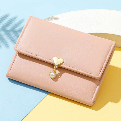 Colorful Polyester Lining Wallets for Women in US and CHF Markets - Mini Women’s Cute Tri-fold Wallet Sweethearts